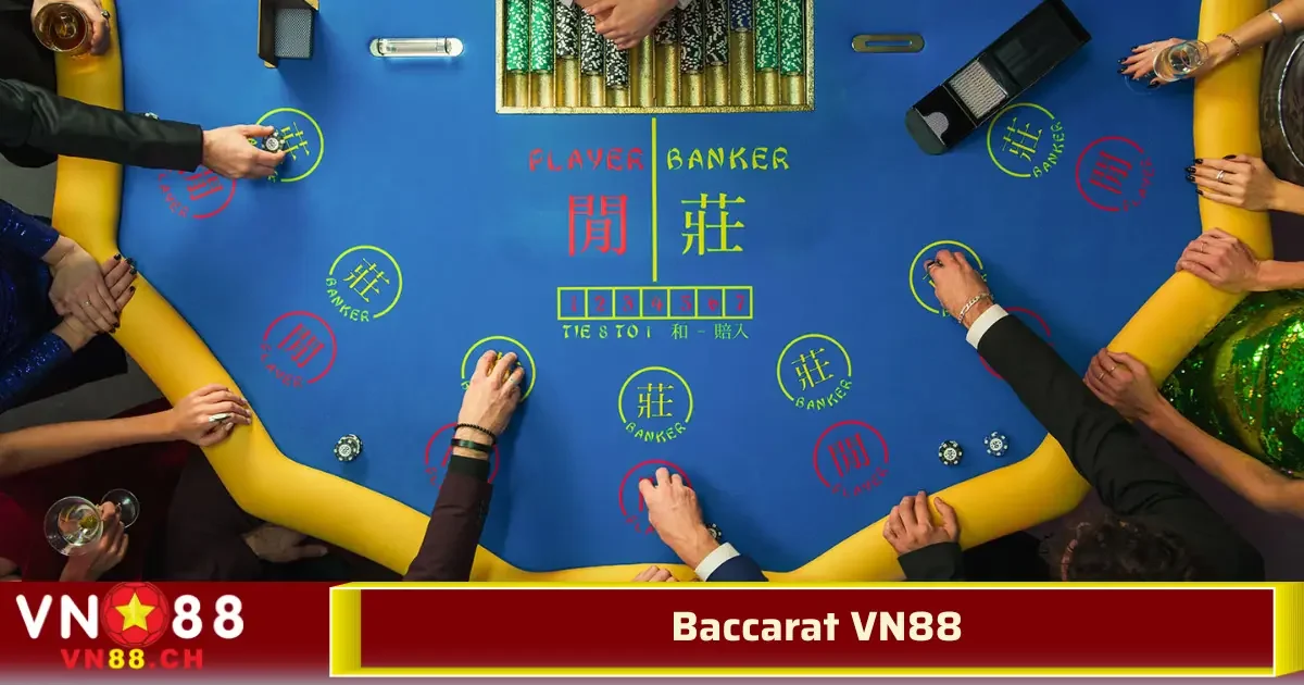 Baccarat VN88 – Trò Chơi May Rủi Hấp Dẫn Với Tỷ Lệ Thắng Cao 1 Baccarat VN88 là phiên bản điện tử của trò chơi Baccarat truyền thống, được thiết kế đặc biệt để phù hợp với nền tảng trực tuyến của nhà cái VN88.