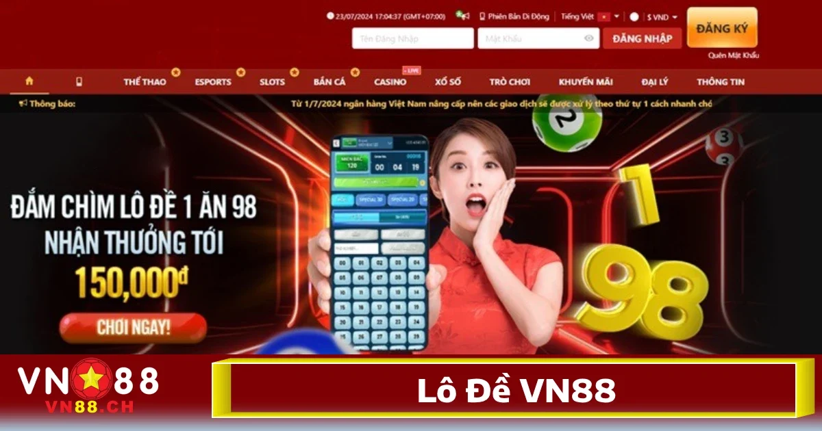 Lô đề ​VN88 đang trở thành một trong những lựa chọn hàng đầu cho các người đam mê thử vận may tại Việt Nam.